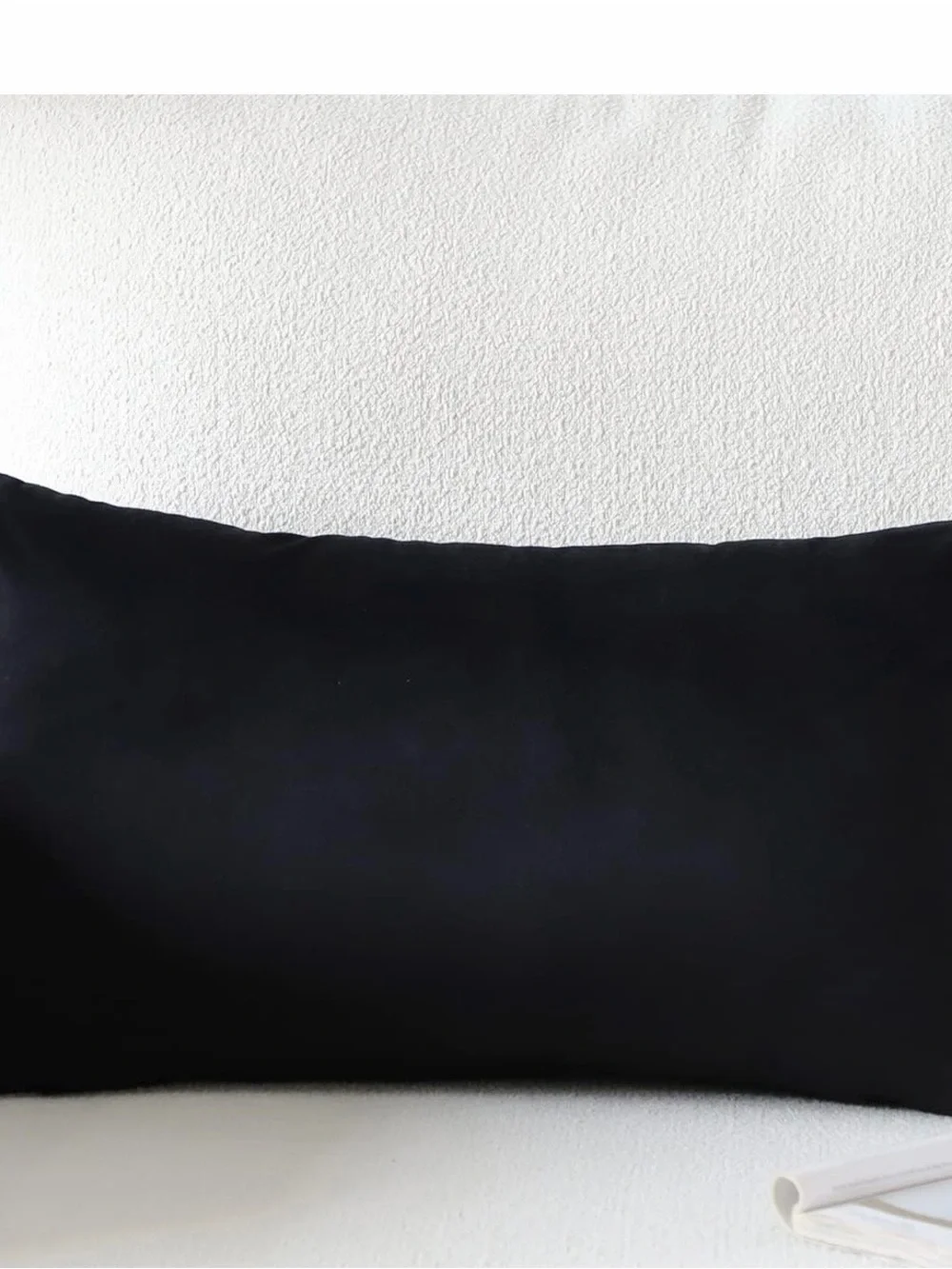 Solid Black Lumbar Pillow Cover